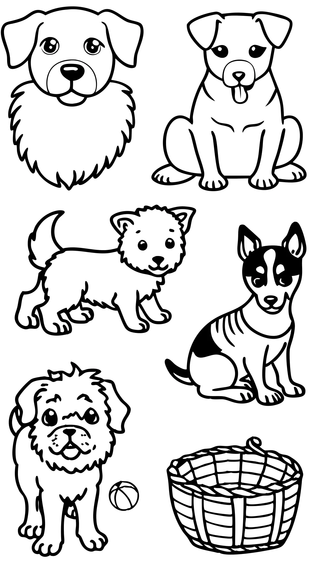 coloriages de chiens et de chiots